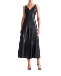 Product Details ► best quality genuine Lambskin leather  ► fully lining 100% polestar ► dress length: mid calf ► dress Opening center back zip closer ► V neck line back strap ► A line dress ► MADE IN INDIA ► you can make your own items from us and in you measurement and in own color as customized work  Bulk order is accepted Why you buy from us ► We use best quality genuine leather 100% lambskin leather ► We give you fast and free shipping for everywhere ► When you get product from us you will get 100% satisfaction from product ► We have high experience worker for making your product like designer and pattern master and tailor ► We accept return and provide a full refund in some cases. ► We get your order started just after purchase to ensure it gets shipped within 2 to 3 days. ► We hope y Leather Midi Dress For Date Night, Fitted A-line Leather Dress, Leather Midi Dress For Night Out, Fitted Leather Midi Dress, Chic Leather Midi Dress For Date Night, Leather Midi Dress For Fall Night Out, Fall Leather Midi Dress For Night Out, Leather Midi Dress For Night Out In Fall, Sleeveless Leather Evening Dress