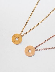 Gorgeous dainty compass charm necklace in gold. Approx size: 10mm Stainless steel jewelry is made of a steel alloy that contains chromium. The good thing about stainless steel is that it does not corrode or rust. Stainless steel jewelry is pretty easy to clean. Simply follow these steps: 1) Pour some warm water in a small bowl, and add some mild dishwashing soap. Gently wipe the stainless steel jewelry with the damp cloth until the piece is clean. Dry the jewelry well with a clean towel, and the Rose Gold Stainless Steel Clavicle Chain Charm Necklace, Rose Gold Stainless Steel Clavicle Charm Necklace, Rose Gold Stainless Steel Clavicle Chain Necklace, Rose Gold Round Jewelry With Compass Design, Round Rose Gold Jewelry With Compass Design, Dainty Rose Gold Stainless Steel Necklace, Rose Gold Stainless Steel Round Necklace, Rose Gold Round Stainless Steel Necklace, Round Rose Gold Stainless Steel Necklace