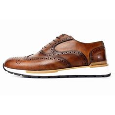 Ivan Troy Handcrafted Italian leather sneaker shoes for men, full grain calfskin leather and leather lining, these shoes offer a handsome look, and they go nicely with everything, and also your feet will be comfortable and breathable in these Italian leather sneaker shoes. Don't miss the chance to take these designer handmade leather dress shoes home. Brown Wingtip Lace-up Shoes In Calf Leather, Luxury Low-top Lace-up Shoes With Brogue Detailing, Business Leather Shoes With White Sole And Round Toe, Classic Leather Lace-up Shoes With White Sole, Masculine Oxfords With Rubber Sole, Masculine Slip-on Leather Shoes With Brogue Detailing, Masculine Leather Shoes With Brogue Detailing And Slip-on Style, Masculine Leather Slip-on Shoes With Brogue Detailing, Low-top Oxford Dress Shoes With Rubber Sole