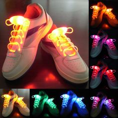 Led Shoelaces Shoe Laces Flash Light Up Glow Stick Strap Shoelaces Disco Party Led Shoes, Light Up Shoes, Lit Shoes, Design Textile, Crazy Shoes, Pretty Shoes, Fashion Mode, Nike Running, Custom Shoes