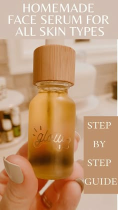 Home Ingredients For Skin, Natural Products For Skin Care, Diy Essential Oil Face Serum, Diy Face Serum For Oily Skin, Homemade Serum For Acne, How To Make Natural Face Serum, Diy Oils For Skin, Diy Face Serum Recipe For Dry Skin, Homemade Skin Serum