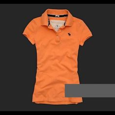 Nwt Abercrombie & Fitch A&F Classic Polo Shirt All Items Ship From A Smoke And Pet Free Home Fitted Orange Collared Top, Fitted Collared Orange Top, Classic Orange Top For Fall, Classic Orange Tops For Fall, Classic Orange Tops For Spring, Slim Cardigan, White Cotton Blouse, High Neck Bodysuit, Cap Sleeve Tee