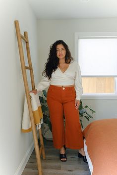 Flora Pant in Rust Extended · Whimsy & Row ~ Sustainable Clothing & Lifestyle Brand Mid Size Inspiration, Journal Printouts, Mum Outfits, 2024 Wardrobe, Amber Moon, Classy Fall Outfits, Outfits Sommer, Cold Fashion, 40s Style