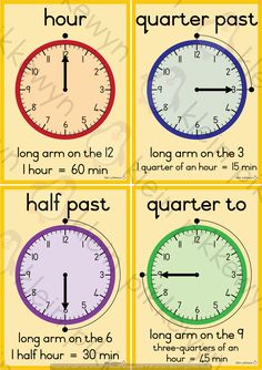 four clocks with different time zones and times to each hour on the same clock face