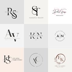 six different logos designed to look like letters