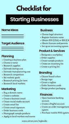 Start up Business Checklist Small Business Ideas Startups