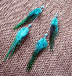 Long Feather Earrings - Green Feather Earrings, Turquoise Feather Jewelry - Emerald Wings Green Bohemian Feather Earrings, Green Bohemian Earrings With Feathers, Bohemian Green Feather Earrings, Turquoise Feather Jewelry As A Gift, Turquoise Feather Jewelry As Gift, Turquoise Bohemian Jewelry With Feathers, Bohemian Turquoise Jewelry With Feathers, Green Feather Earrings As A Gift, Green Feather