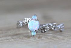 White Opal Leaf Engagement Ring, Opal Leaves Ring, Vine Ring, Opal Leaf Ring, Natural Floral Engagem Engagement Ring Opal, Engagement Ring Dainty, Dream Rings, Gemstone Rings Vintage, Vine Ring, Breastmilk Jewelry, Leaf Engagement Ring, Floral Engagement Ring, Opal Wedding Rings