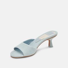 MACOY HEELS LIGHT BLUE DENIM – Dolce Vita Light Blue Block Heels, Light Blue Kitten Heels, Blue Kitten Heels, Heels Light Blue, Blue Block Heels, Random Clothes, Clothes Board, Shoe Inspo, Contemporary Minimalist