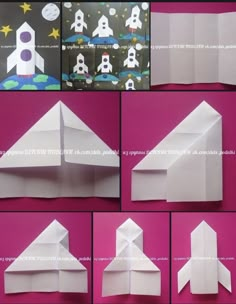 how to make an origami rocket ship out of paper - step by step instructions