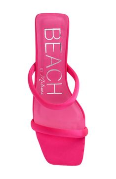 A narrow block heel adds a contemporary flourish to a dual-strap sandal that's sure to be an everyday favorite. 2" heel Textile upper/synthetic lining and sole Imported Synthetic Open Heel Block Heels For Beach, Synthetic Block Heels With Heel Strap For Beach, Beach Sandals With Branded Heel Counter And Block Heel, Beach Sandals With Sculpted Heel In Synthetic Material, Sandal Women, In Hot, Strap Sandals, Slide Sandals, Block Heels