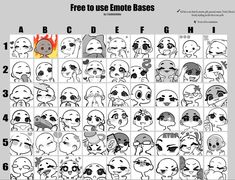 the instructions for how to draw an emotete face in different styles and sizes