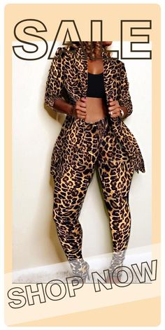 Fashion Casual Print Leopard Long-Sleeved Two-Piece Suit-XH1910221-4 Casual Printed Long Sleeve Sets, Casual Long Sleeve Printed Sets, Summer Two-piece Long Sleeve Jumpsuits And Rompers, Spring Printed Fitted Sets, Spring Fitted Printed Sets, Two-piece Long Sleeve Jumpsuits And Rompers For Summer, Two-piece Long Sleeve Jumpsuits For Summer, Chic Printed Fall Sets, Trendy Printed Long Sleeve Jumpsuits And Rompers