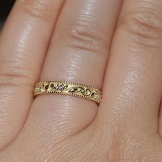 Wedding Diamond Rings Vine and Leaf Eternity Bands Yellow Enchanted Ring, Rustic Wedding Band, Paisley Wedding, Filigree Wedding Band, Rustic Wedding Bands, Dainty Wedding Band, Wedding Band Vintage, Wedding Band Engraving, Wedding Diamond