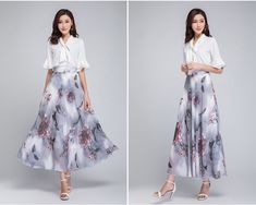 * A long skirt with elastic waist and beautiful prints. * A-line shape and wide hem, can make you look more taller and slimmer. * Made of pearl chiffon and fully lined. * Can custom make waist size and skirt length. * Material: 100% polyester * Size: True to US size, US 0-US 20 are available, you can let us know your usual size and height in your order. * Shipping: Free shipping Processing time : 5-7 Business days Delivery time : 7-20 Business days Tracking number available If you need rush orde Elegant A-line Bottoms With Floral Print, Floral Print A-line Maxi Dress With Flowy Skirt, Floral Print A-line Flowy Maxi Dress, Flowy A-line Maxi Dress With Floral Print, Spring Maxi Dress With Voluminous Flared Skirt, Floral Print Full Maxi Skirt, Floral Print Full Maxi Skirt With Voluminous Fit, Spring Maxi Dress With Flared Gathered Skirt, Spring Maxi Dress With Gathered Flared Skirt