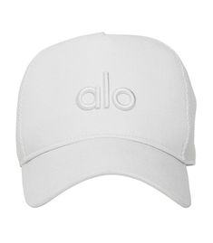 Snap Back, Snap Backs, Alo Yoga, White White, Patch Logo, Trucker Hat, Baseball Hats, Mesh, Yoga