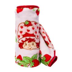 an oven mitt with strawberrys on it