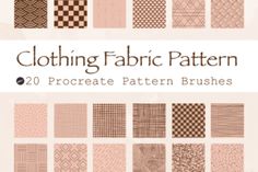 the book cover for clothing fabric pattern 20 procreate pattern brushes