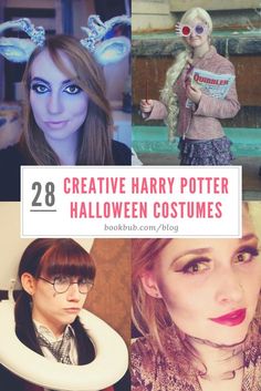 the cover of 28 creative harry potter halloween costumes