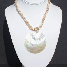 This Stunning Gold Round Oyster Shell Hails From The South Pacific Territory. This Is A 16” Chain Made Of Small Coral Shells. Being A Beautiful And Elegant Piece Of Jewelry, The Necklace Is Perfect To Wear All The Time. Shell Patterns May Vary From Images. Made In Florida. Big Shell Necklace, Orange Statement Necklace, Navy Necklace, Black And White Necklaces, Bronze Necklace, Turquoise Bead Necklaces, Seashell Necklace, Circle Pendant Necklace, Silver Jewellery Sets