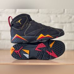 Nike Air Jordan 7 Retro Bg Citrus Black Men Gs Size 7y/Women 8.5 Dq6040-081 New Nike Air Jordan 7 Retro, Pink Running Shoes, Jordan 7, Casual Workwear, Jordan 2, Air Max Women, Sneaker Games, New Nike Air, Womens Athletic Shoes