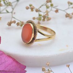 Handmade PRODUCT CODE:- HA1 Carnelian Ring,Orange Stone ring, Brass Ring,Vintage jewelry, Vintage rings,Wedding rings,Dainty ring,Unique Rings,Boho Rings,Gift for her Material:- Brass Gemstone:- Carnelian Size:- Any ♥We Crafted These in 100% Solid Brass These Simple Rings are perfect for any occasion. Then we lightly hammered and slightly polished to finish to keep a more matte finish~ Make a Statement with these minimal yet simple Unique Rings. ♥Please make sure it include the correct address b Orange Stone Ring, Wedding Ring Dainty, Rings Dainty, Rings Boho, Simple Rings, Red Stone Ring, Orange Stone, Carnelian Ring, Wedding Rings Vintage