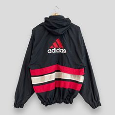 "REMINDER: THIS IS USED CLOTHING PLEASE DO NOT EXPECTED IT LIKE TO BE NEW OR IN PRISTINE CONDITION Feel free to contact me for any question. I'll assist you with my pleasure. Vintage 90's ADIDAS Windbreaker Jacket Medium Adidas Three Stripes Multicolor Big Logo Retro Light Jacket Adidas Sport Nylon Jacket Size M *All measurements are taken with the garment flat on the ground. SIZE ON TAG :- Size M ACTUAL SIZE MEASUREMENT :- ARM PIT TO ARM PIT :- 23.5\" inches BACK COLLAR TO HEM :- 28\" inches CONDITION :- GREAT USED CONDITION. HAVE SOME TEAR PARTS (KINDLY REFER TO THE PICTURES ATTACHED) ** WE ARE USING DHL EXPRESS, IT TAKES 3-5 WORKING DAYS ONLY TO ARRIVE. PLEASE LEAVE YOUR PHONE NUMBER ON THE NOTE WHILE MAKE A PURCHASE** REF : (15-12-2019) 77" Logo Retro, Jacket Adidas, Retro Light, Adidas Three Stripes, Adidas Windbreaker, Retro Jacket, Retro Logos, Retro Lighting, Adidas Sport