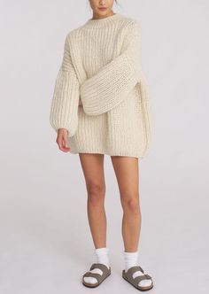 Fisherman Sweater - Off White - house of lolo Sweater Runway, Oversized White Sweater, Baddie Vibes, Fisherman Sweater, Vest White, Velvet Jacket, White Sweater, Cashmere Sweaters, Sweater Jacket