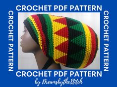 a crochet pattern for a hat on a mannequin head