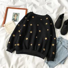 Sequin Stars O-Neck Sweater – Tomscloth Pure Imagination, Sequin Sweater, Wardrobe Inspiration, Kawaii Clothes, Character Outfits, Dream Clothes, Fesyen Wanita, Look Cool, Star Fashion