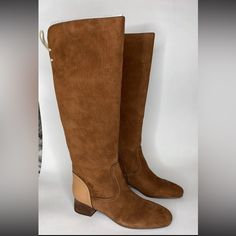 See By Chloe Tall Suede Boots Eur 38. Condition Is "New With Box". Wide Calf Suede Boots With Round Toe, Wide Calf Suede Boots With Closed Toe, Suede Boots With Wide Calf And Round Toe, Medium Width Closed Toe Boots With Suede Lining, Suede Boots With Flat Heel For Walking, Flat Heel Suede Boots For Walking, Flat Heel Suede Walking Boots, Brown Biker Boots, Tall Suede Boots