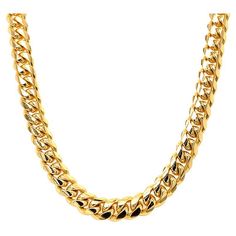 Beautifully crafted Miami Cuban link chain in 14 karat yellow gold. The necklace has a stunning high polish finish and is equipped with box clasp with two additiona figure 8 side clasps for extra security. The necklace is 5mm wide and 24 inches long, stamped "14KT". Total weight 47.30 grams. Item Specifications: Style: Miami Cuban Link Chain Metal: Yellow Gold Metal Purity: 14 Karat Width: 5mm Lenght: 24" Inch Total Weight: 47.30 Grams Condition: Brand New Gold Cuban Link Chain, Cuban Link Necklace, 22k Gold Jewelry, Miami Cuban Link Chain, Miami Cuban Link, Cuban Link Chain Necklaces, Yellow Diamond Rings, Heavy Chain, Miami Cuban