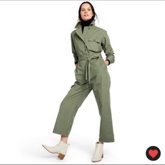 A Classic Utilitarian Look Gets A Sophisticated Spin In The Long Sleeve Tie-Front Jumpsuit From Nili Lotan X Target. A Full-Length Jumpsuit Takes On A Dressier Look Thanks To A Deep V-Neckline And Self Belt That Lets You Cinch The Waist To Create A Flattering Silhouette. The Jumpsuit Is Easy To Dress Up Or Down, Looking Just As Good With Sneakers As With Heels, And The Olive Green Color Works Well With Both Gold-Tone And Silver-Tone Jewelry For Versatile Accessorizing. Wear It On Its Own For A S Khaki Cotton Jumpsuits And Rompers For Fall, Utility Jumpsuits And Rompers For Workwear, Casual Green Long Sleeve Pantsuit, Casual Green Jumpsuits For Workwear, Casual Green Jumpsuits And Rompers For Work, Fall Utility Jumpsuits And Rompers With Relaxed Fit, Solid Color Fall Overalls, Solid Color Overalls For Fall, Green Long Sleeve Pantsuit With Pockets