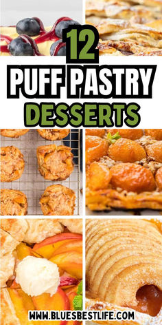 A collection of puff pastry dessert recipes. Nutella And Puff Pastry, Puff Pastry Churros, Desserts With Apples, Quick Puff Pastry, Pastry Snacks, Puff Pastry Ingredients, Puff Pastry Snacks, Easy Puff Pastry Recipe