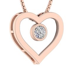 Natural Earth-mined Diamond Gold Jewelry. 100% Customer Satisfaction Guarantee or Money Back. Free Shipping with in USA. The Orion Bezel Set Round Cut Diamond Unique Heart Shape Pendant.It makes a special gift because of it design and he fact that this is the most loved accessory worn by girls.Power up the bond between you and your loved one.You can buy it through our website today. Diamond Information: Diamond Pieces : 1 Pieces Diamond Carat : 0.25 Carats Diamond Shape : Round Diamond Cut : Rou Heart-shaped Bezel Set Jewelry For Valentine's Day, Heart-shaped Jewelry With Bezel Setting For Valentine's Day, Rose Gold Heart Pendant Necklace With Birthstone, Rose Gold Heart Cut Birthstone Necklaces, Anniversary Heart Necklace With Bezel Setting, Rose Gold Heart Cut Birthstone Necklace, Rose Gold Birthstone Heart Necklace For Valentine's Day, Valentine's Day Rose Gold Heart Necklace With Birthstone, Rose Gold Diamond Necklace For Anniversary Gift