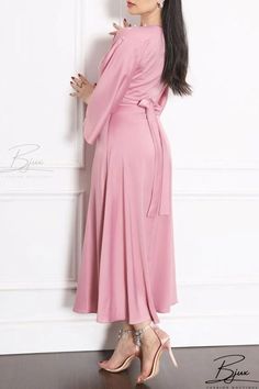 Bjux - Purplish Red Casual Elegant Solid Patchwork Hot Drill O Neck A Line Dresses Line Dresses, Vogue Dress, Pencil Skirt Dress, A Line Dresses, Travel Dress, Ruffle Sleeve Dress, Maxi Dress Wedding, Pregnancy Maxi Dress, Maxi Dress Evening