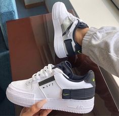 Black White Custom Air Force 1s-shecustomize Black Force, Sneaker Outfits, Nike Shoes Air Force, Nike Airforce 1, Nike Air Shoes, Fresh Shoes, Hype Shoes, Adidas Outfit, Aesthetic Shoes