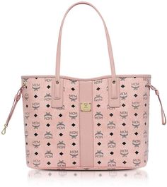 MCM Shopper Project Visetos Soft Pink Medium Reversible Tote Bag Mcm Purse, Reversible Tote Bag, Mcm Bags, Reversible Tote, Handbags Affordable, Cute Bags, Womens Purses, Chanel Handbags, Pink Leather