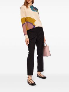 PS Paul Smith intarsia-knit cotton-blend Jumper - Farfetch Bohemian Wedding Guest, Yoko London, City Dress, Summer Beach Wear, Ballet Flat Shoes, Ski Wear, Knit Cotton, Lady Dior, Paul Smith