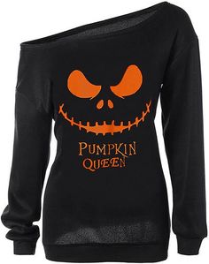 🎃Features: Off the shoulder style to show your sexy curves, make you More Charming and Attractive. Wide neck, Long sleeve, Loose fit, Funny Witch and Pumpkin print, All this worked great for Halloween Theme. Sleeves and bottom with ribbed band, It is a Must Have in every fashion womens wardrobe. Off Shoulder Sweatshirt, Slouchy Shirt, Pumpkin Queen, Pumpkin Sweatshirts, Halloween Sweater, Large Sweaters, Sweatshirt Fabric, Halloween Fashion