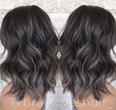 Smokey ash brown balayage Smokey Ash Brown Balayage, Hairstyles For Thick Wavy Hair, Gray Highlights, Ash Brown Balayage, Ash Brown Hair, Thick Wavy Hair, Balayage Hair Dark, Brown Hair Balayage, Brown Balayage