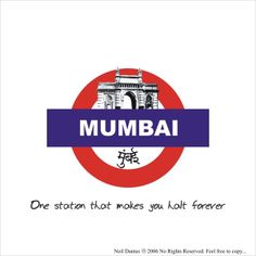 a sign that says mumbai one station that makes you hold forever