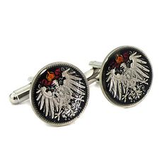 Check out the deal on Germany's Eagle Coin Cufflinks at Cufflinks Depot Artistic Enamel Jewelry For Formal Occasions, Artistic Engraved Formal Jewelry, Hand Painted Elegant Formal Jewelry, Hand Painted Jewelry For Formal Occasions, Elegant Hand Painted Formal Jewelry, Artistic Adjustable Formal Jewelry, Sentimental Jewelry, Sentimental Jewellery, Eagle Coin