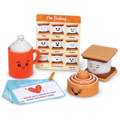 an assortment of toys including coffee mugs and other items for children to play with