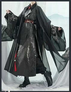 Black Hanbok Man, K Pop Mens Fashion, Hanfu Design, Gojo Itadori, Dr Script, Luo Binghe, Clothing Aesthetic