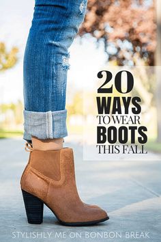 20 ways to wear boots - there are not enough days in the year for the number of boots I would like to own! LOVE the riding boots in this post. Low Boots Outfit How To Wear, Tan Ankle Boots Outfit, Tan Boots Outfit, Mode Shoes, Rolled Up Jeans, Cute Boots