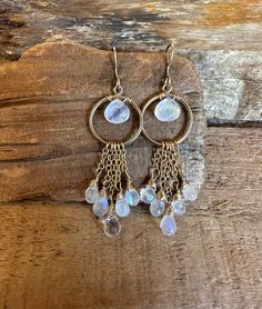 Gold filled dangle earrings with faceted moonstone gemstones Moonstone Gemstones, Gold Chandelier Earrings, Rose Gold Quartz, Gold Dangle Earrings, Cluster Earrings, Tourmaline Gemstone, Gold Earrings Dangle, Etsy Earrings Dangle, Gold Hoop Earrings