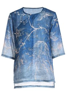 Italian Blue Print Oriental Summer Ramie Shirt Half SleeveFabric: Ramie100% LinenSize & Fit: Fit: This garment fits true to size.Length: Size M measures 26.91"from shoulder to hemBust: Great for any cup size. Waist: Loose Fit. Comfortable room throughout midsection.Hip: Loose Fit - room for hips. Hand Wash Cold. Italian Blue, Half Sleeve Tops, Cotton Shirt Dress, Bohemian Print, Long Summer Dresses, Spaghetti Strap Dresses, Nike Outfits, Blue Print, Spring Dresses