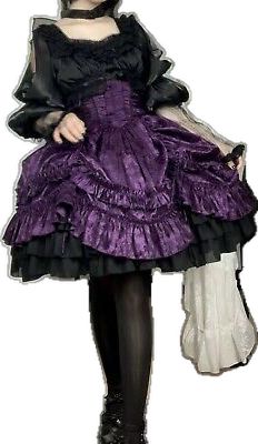 Purple Gothic, Chromatic Aberration, Gothic Lolita, Skirt Dress, Dress Skirt, Thread, Collage, Skirt, Purple