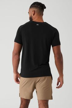 A short-sleeve staple, the Triumph Raglan Tee is soft enough to wear all day, every day. A slim, relaxed fit and classic crew neck make it the most versatile piece in your closet. Versatile Crew Neck Sports T-shirt, Functional Everyday Black Activewear, Black Crew Neck Activewear For Everyday, Casual Alo Yoga Tops, Casual Go-dry Crew Neck T-shirt, Casual Crew Neck T-shirt With Go-dry Technology, Casual Solid Color Tops By Alo Yoga, Alo Yoga Relaxed Fit Athleisure Top, Black Relaxed Fit Activewear